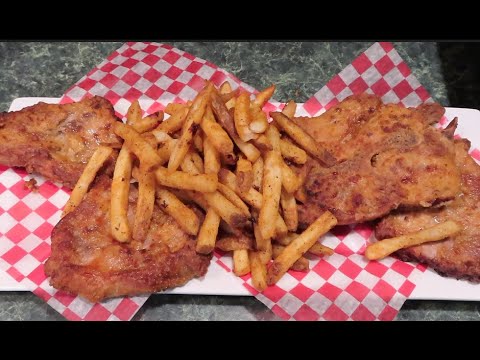 Air Fryer Breaded Pork Steaks & Fries