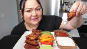 Crispy Air Fryer Wings Mukbang